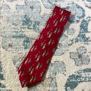 Ralph Lauren Red golf themed Textured Tie